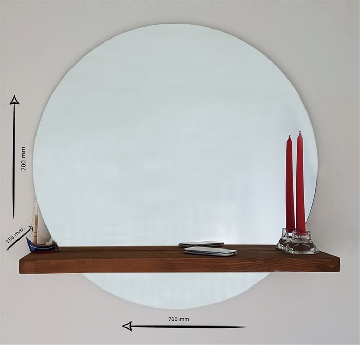 Hanah Home Conjunto de Espejo y Estante SUNSET Nogal